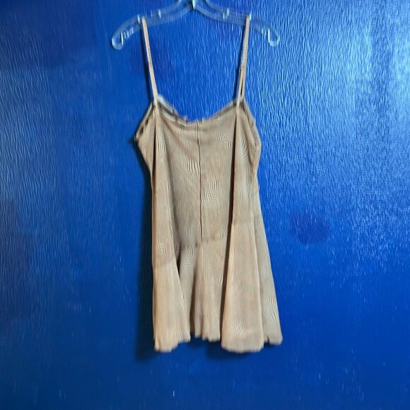 Urban Outfitters Moxie Mesh Mini Slip Dress Brown Size L Lined Casual Travel - Picture 5 of 12